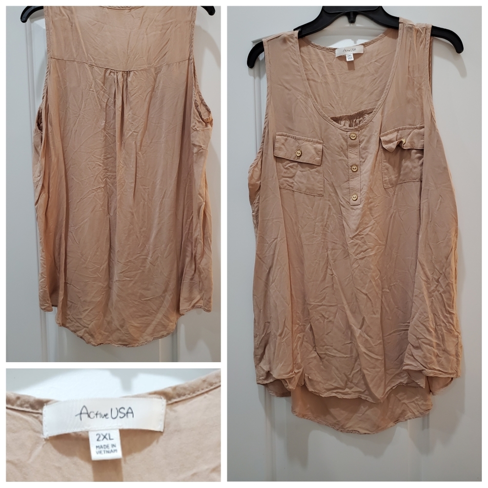 Active USA Dress Tank Top- Sz 2XL